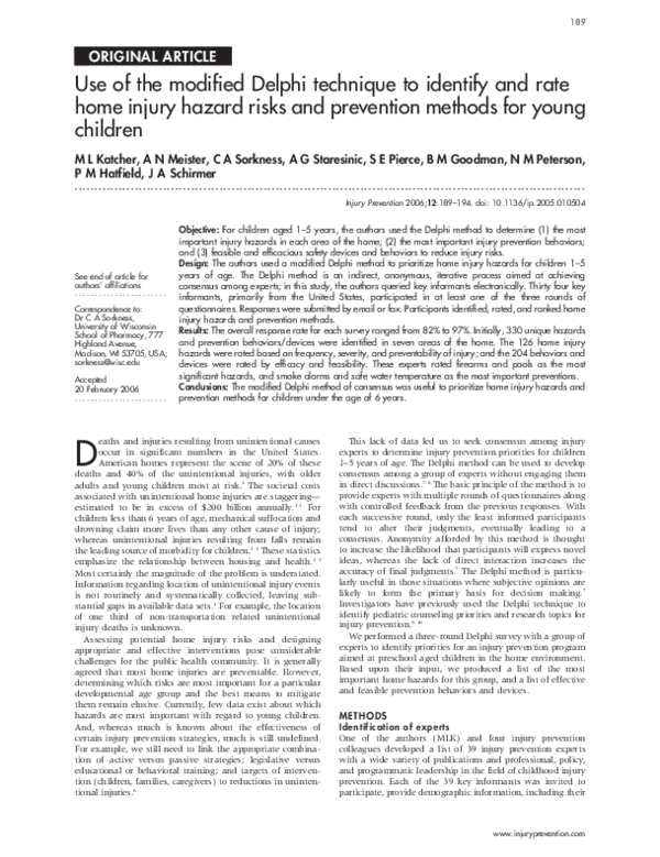 (PDF) Use of the modified Delphi technique to identify and rate home ...