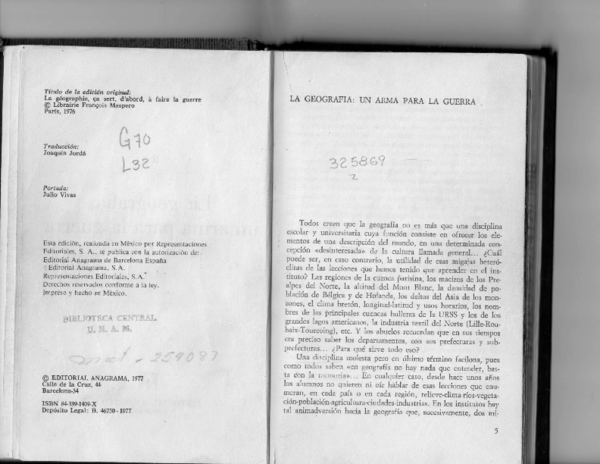 La Geografía Un Arma Para La Guerra Yves Lacoste Pdf