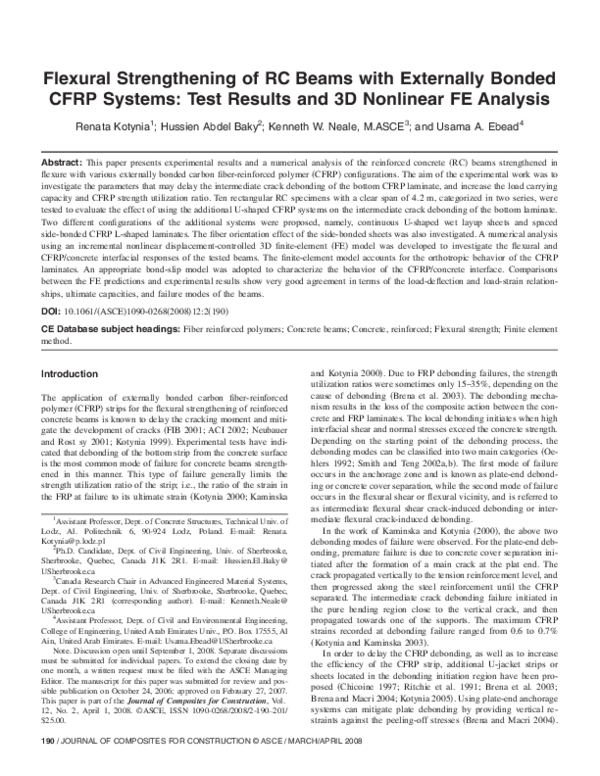 (PDF) Flexural Strengthening of RC Beams with an Externally Bonded ...