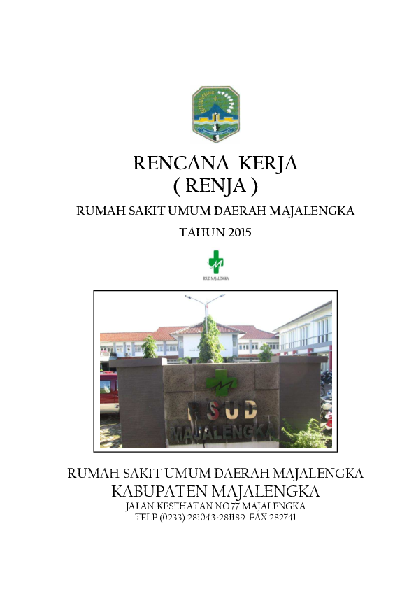 Pdf Rencana Kerja Renja