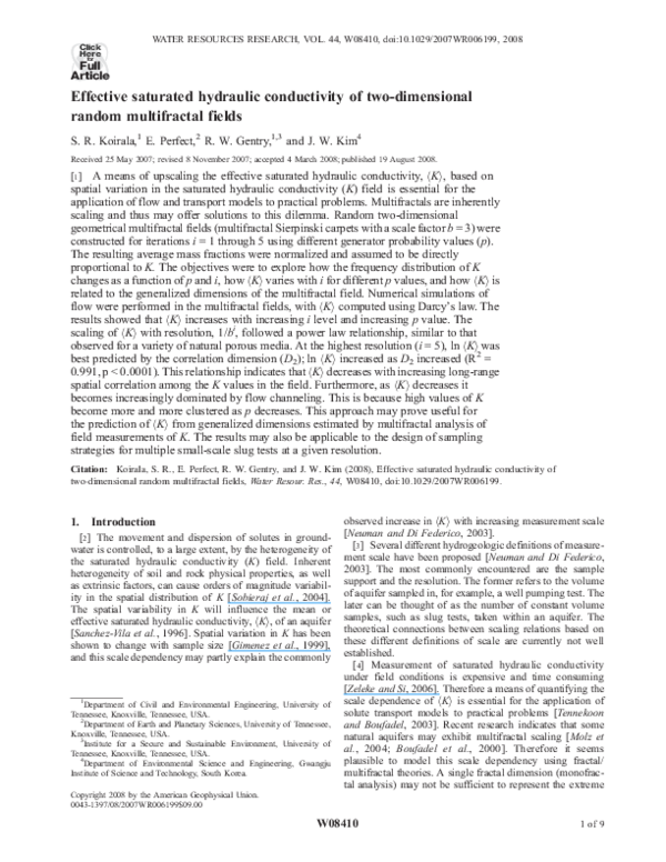 (PDF) Effective Saturated Hydraulic Conductivity of 2-dimensional ...
