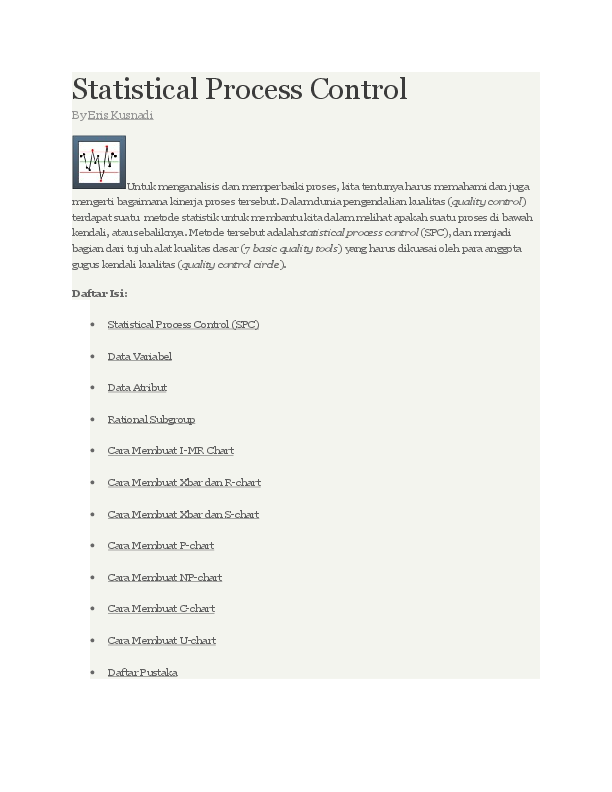 (DOC) Statistical Process Control
