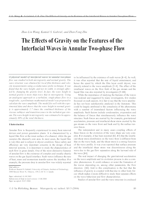 (PDF) The effects of gravity on the features of the interfacial waves ...