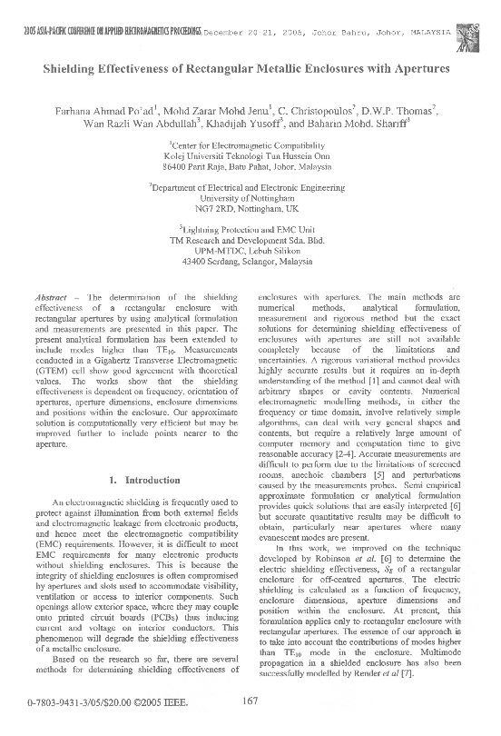 (PDF) Shielding Effectiveness of Rectangular Metallic Enclosures with ...