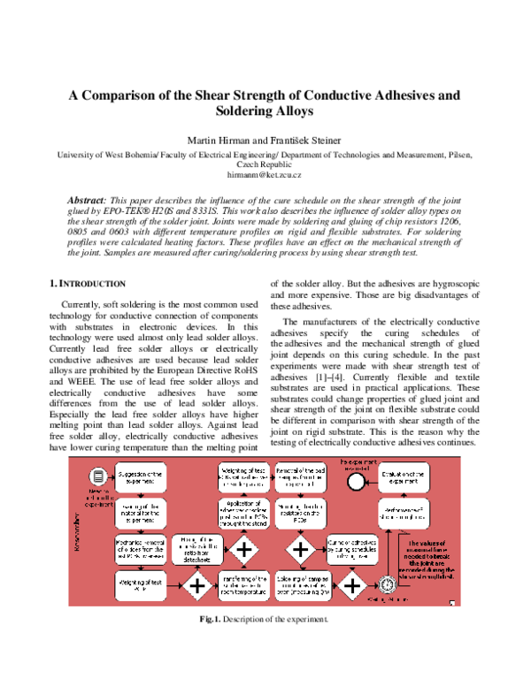 (PDF) A comparison of the shear strength of conductive adhesives and