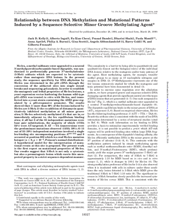 (PDF) Relationship between DNA Methylation and Mutational Patterns ...