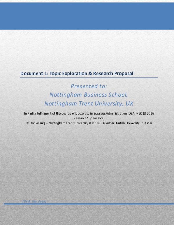 (PDF) Document 1: Topic Exploration & Research Proposal
