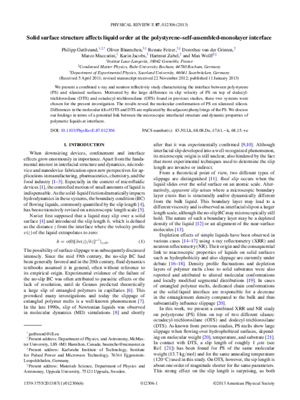 (PDF) Solid surface structure affects liquid order at the polystyrene ...
