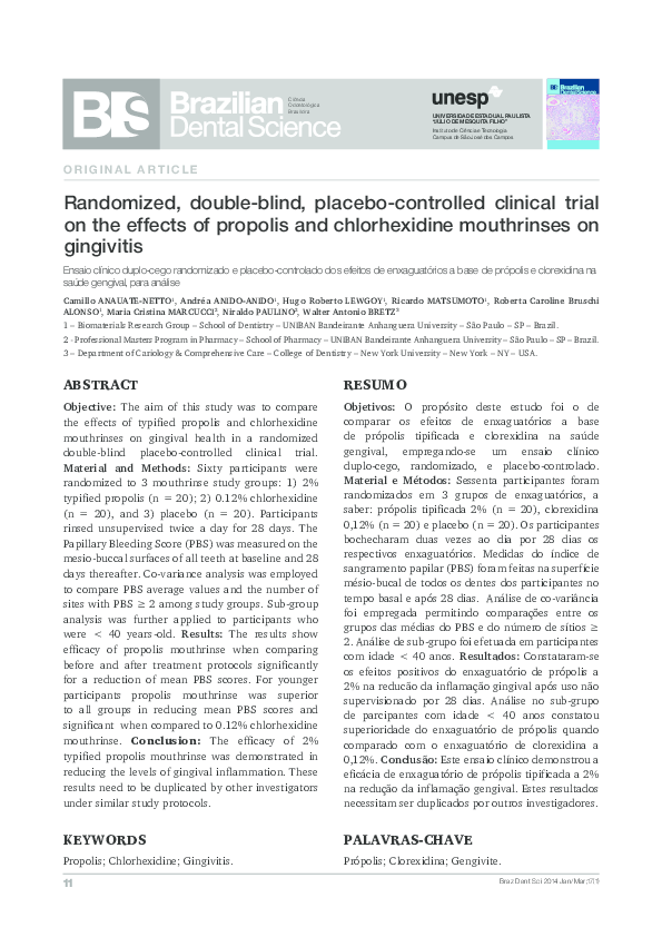 (PDF) A RANDOMIZED DOUBLE-BLIND PLACEBO-CONTROLLED CLINICAL TRIAL OF ...