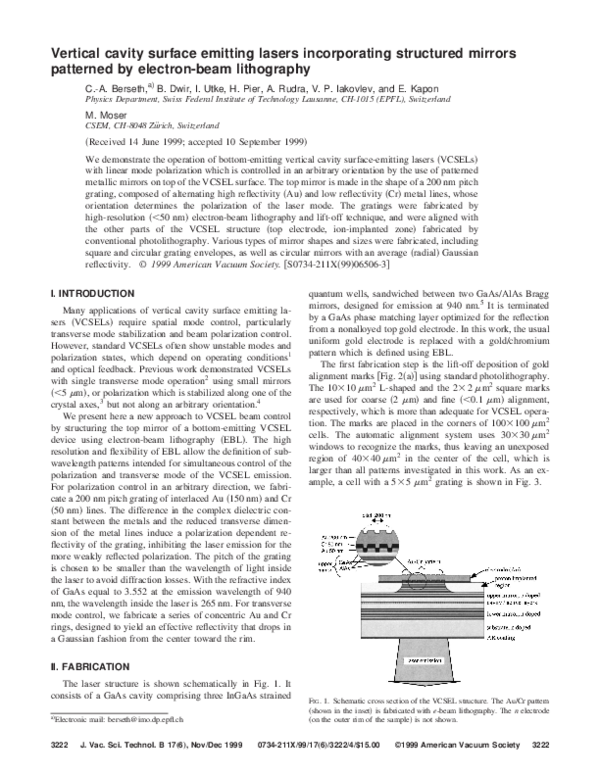(PDF) Vertical cavity surface emitting lasers incorporating structured ...