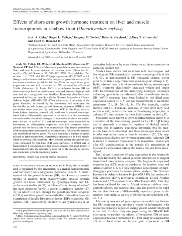 (PDF) Effects of short-term growth hormone treatment on liver and ...