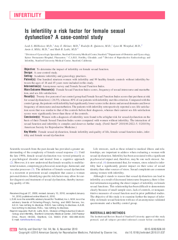 Infertility case study example picture
