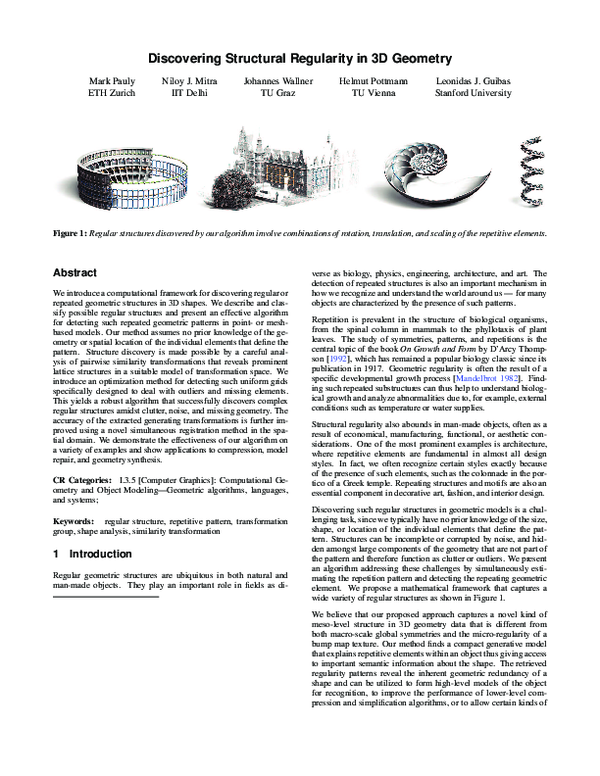 (PDF) Discovering structural regularity in 3D geometry