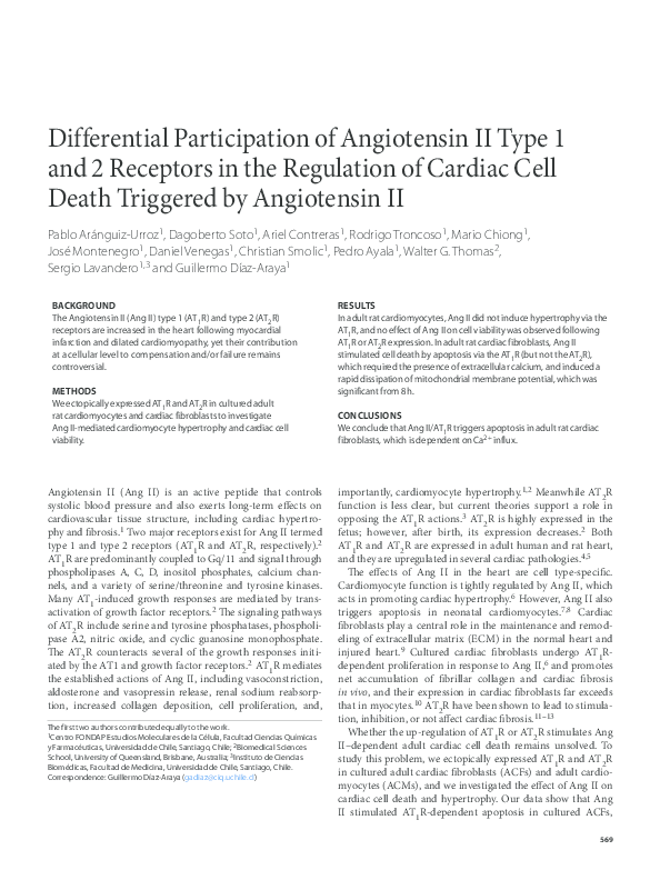 (PDF) Differential participation of angiotensin II type 1 and 2 ...