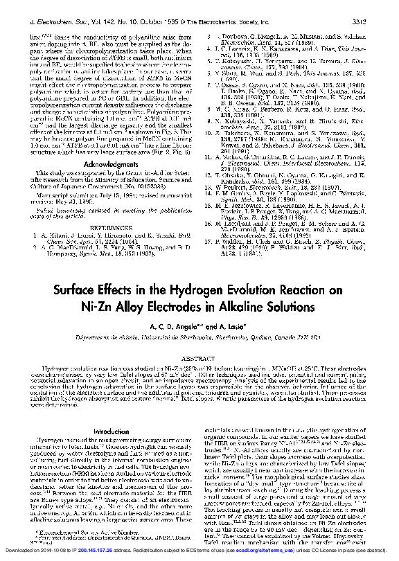 (PDF) Surface Effects in the Hydrogen Evolution Reaction on Ni-Zn Alloy ...