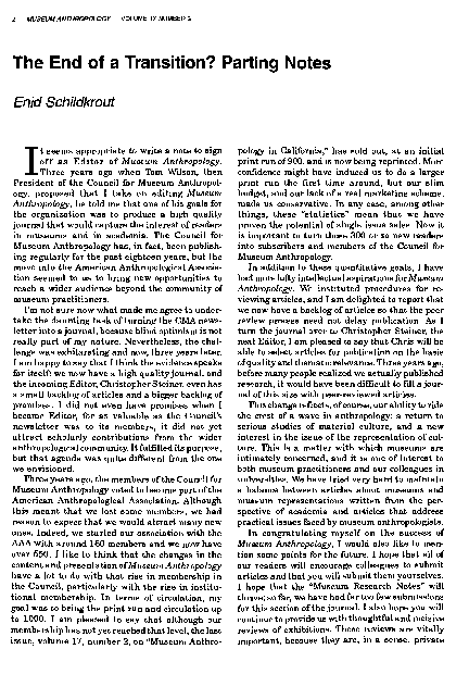 (PDF) The End of a Transition? Parting Notes