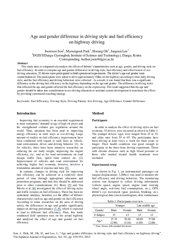 (PDF) 1G-33 Age and gender difference in driving style and fuel ...