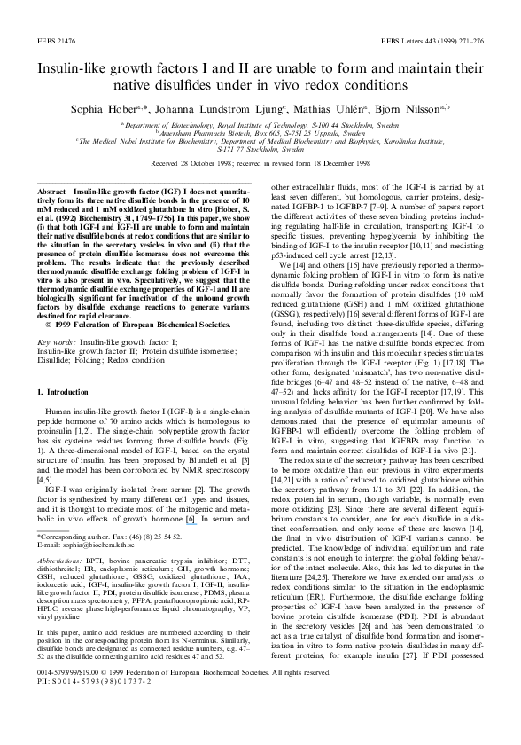 (PDF) Insulin-like growth factors I and II are unable to form and ...