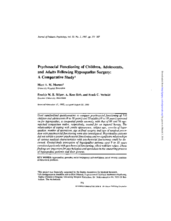 (PDF) Psychosocial Functioning of Children, Adolescents, and Adults ...