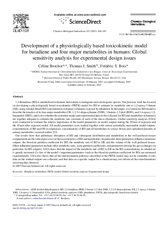 (PDF) Development of a physiologically based toxicokinetic model for ...