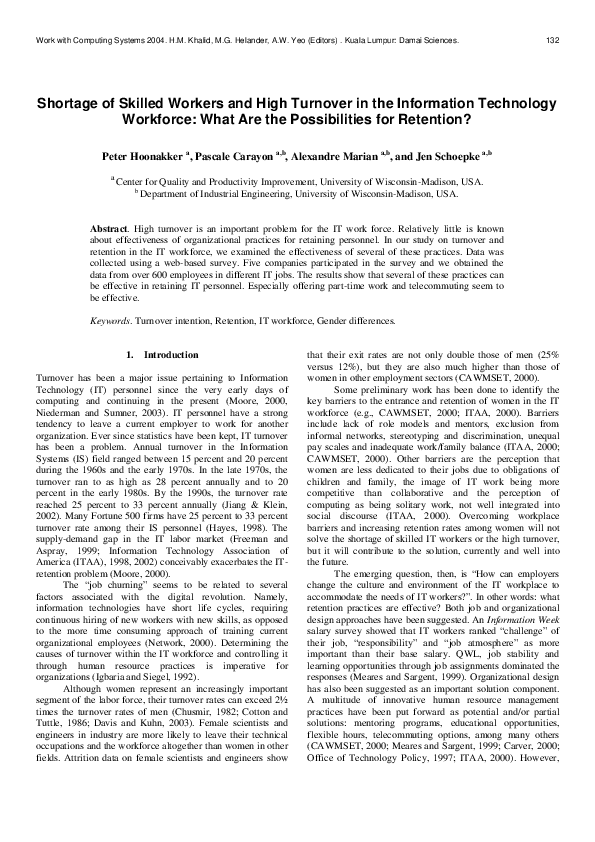 (PDF) Shortage of Skilled Workers and High Turnover in the Information ...
