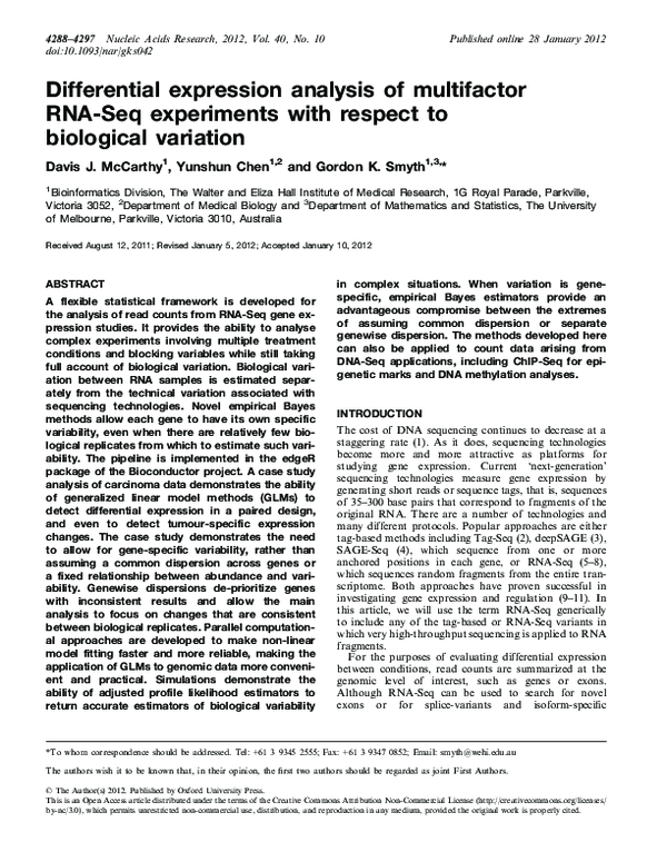 (PDF) Differential expression analysis of multifactor RNA-Seq ...