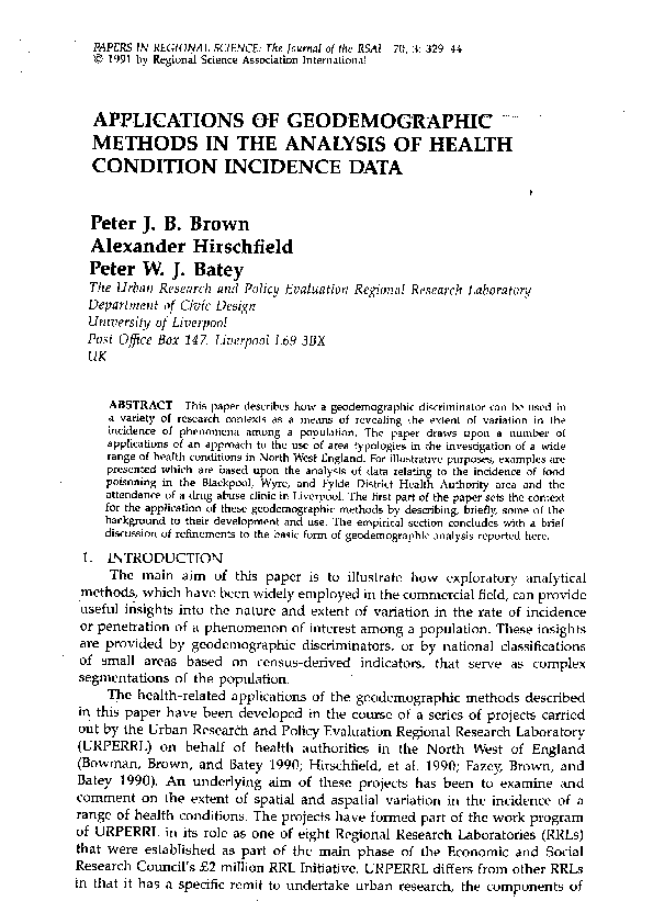 Geodemographics essays image