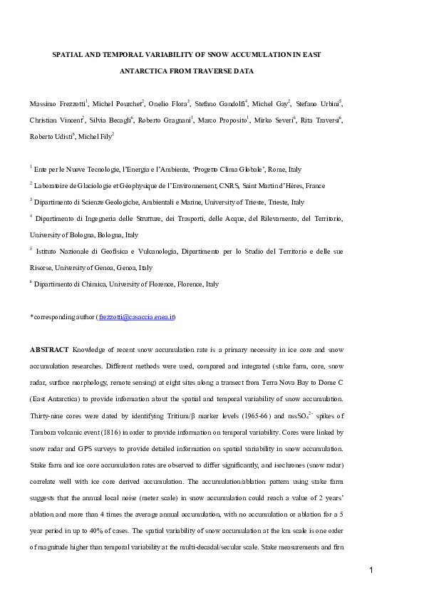 (PDF) Spatial and temporal variability of snow accumulation in East ...
