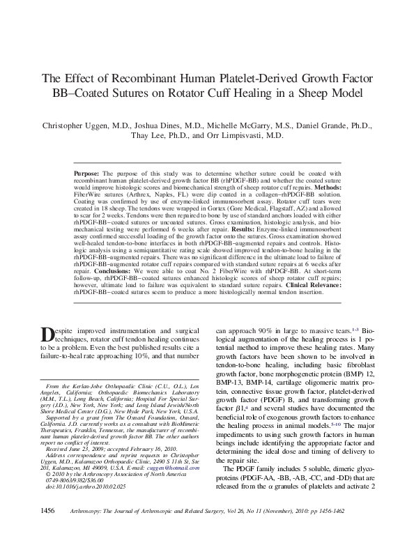 (PDF) The Effect of Recombinant Human Platelet-Derived Growth Factor BB ...