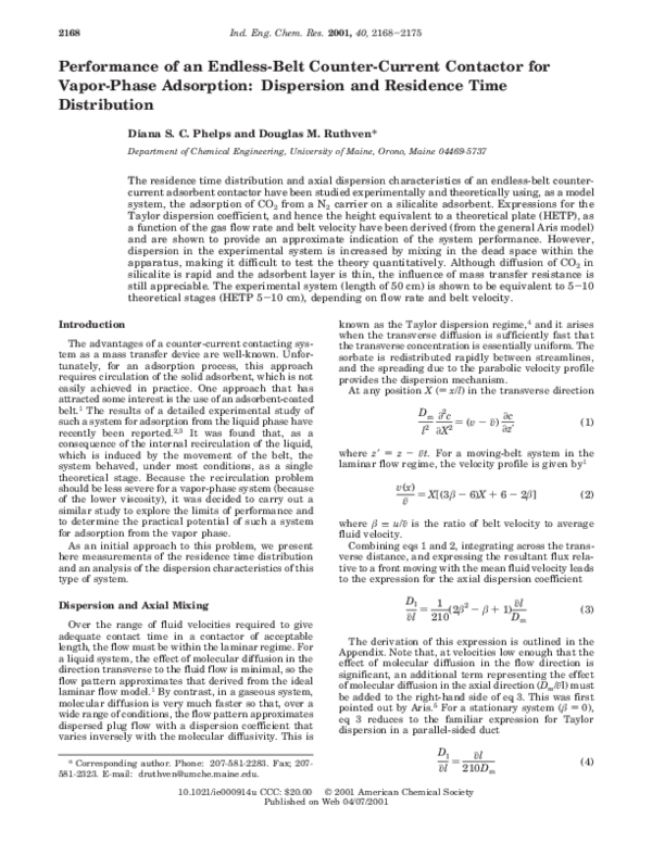 (PDF) Performance of an Endless-Belt Counter-Current Contactor for ...