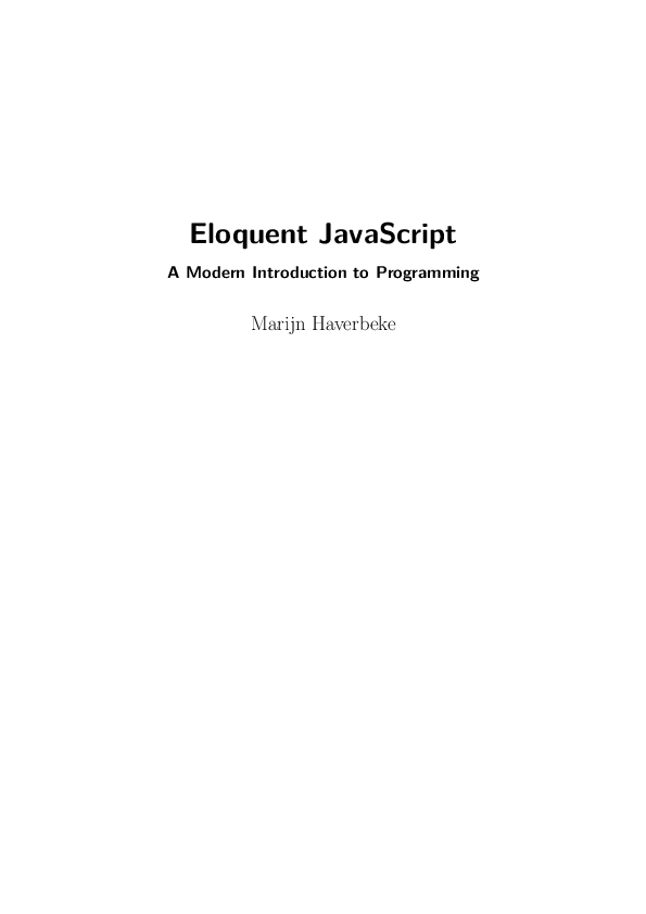 (PDF) Eloquent JavaScript A Modern Introduction to Programming