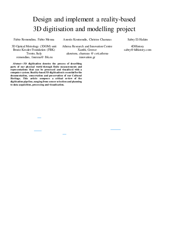 (PDF) Design and implement a reality-based 3D digitisation and ...