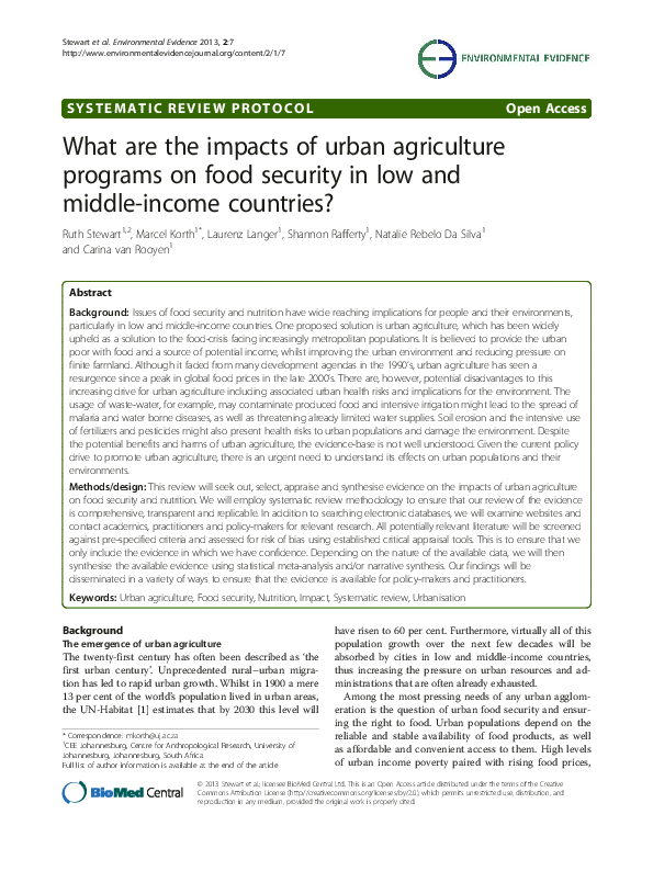 (PDF) What are the impacts of urban agriculture programs on food ...