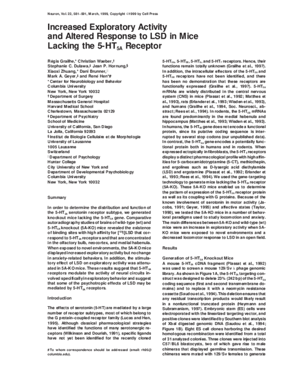 (PDF) Increased Exploratory Activity and Altered Response to LSD in ...
