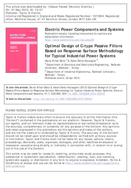(PDF) Optimal Design of C-type Passive Filters Based on Response ...