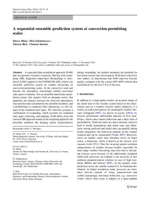 (PDF) A sequential ensemble prediction system at convection-permitting ...