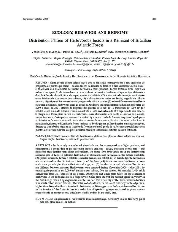 (PDF) Distribution pattern of herbivorous insects in a remnant of ...