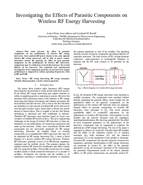 (PDF) Investigating the effects of parasitic components on wireless RF ...