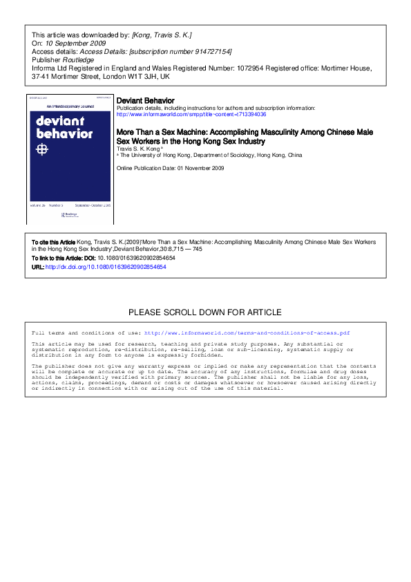 (PDF) more than a sex machine: accomplishing masculinity among chinese ...