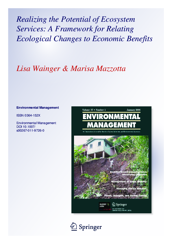 (PDF) Realizing the Potential of Ecosystem Services: A Framework for ...