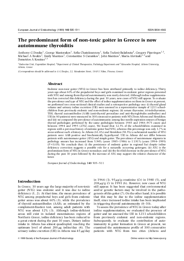 Goiter research paper image