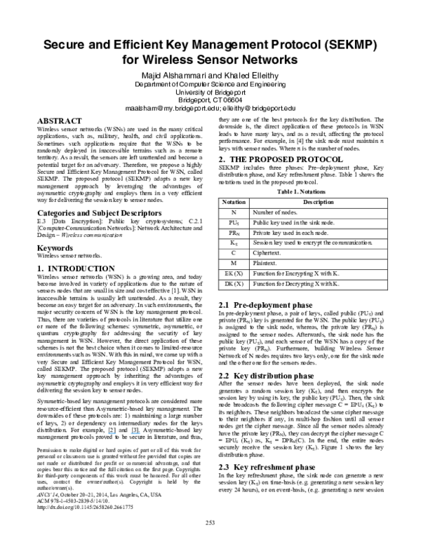 (PDF) Secure and efficient key management protocol (SEKMP) for wireless ...
