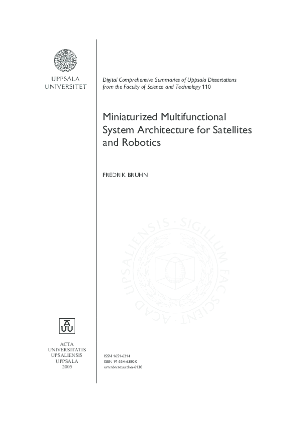 (PDF) Miniaturized Multifunctional System Architecture for Satellites ...