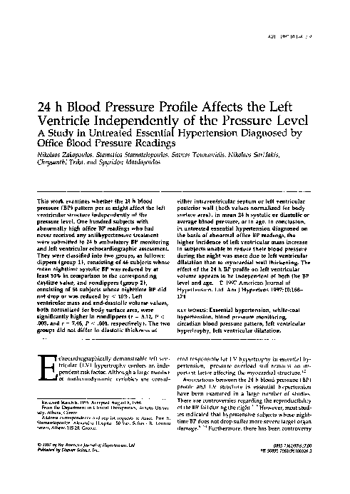 (PDF) 24 h blood pressure profile affects the left ventricle ...
