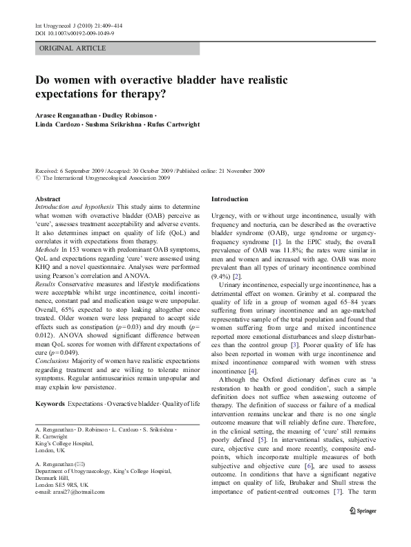 Overactive bladder essay image
