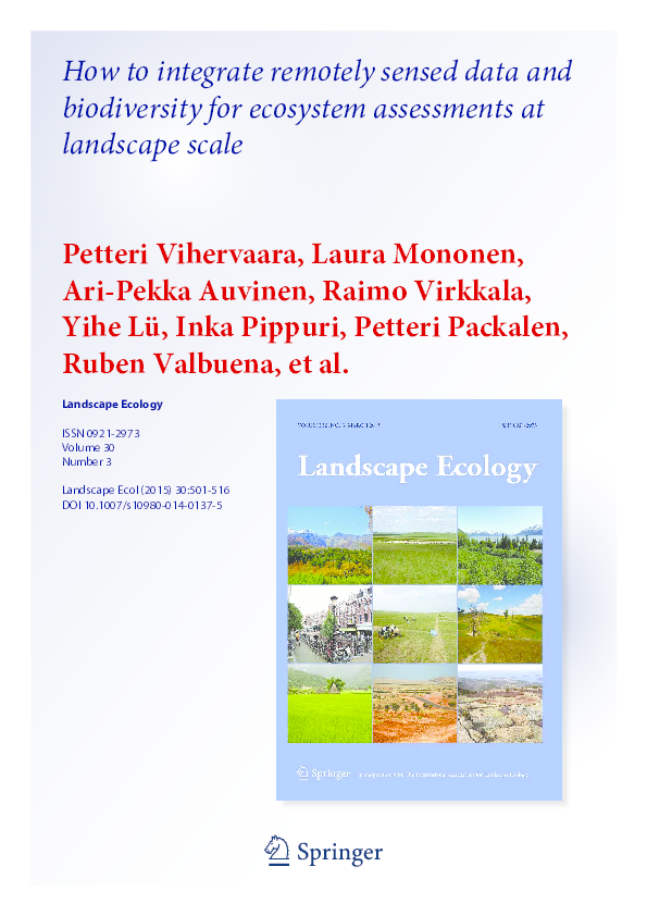 (PDF) How to integrate remotely sensed data and biodiversity for ...