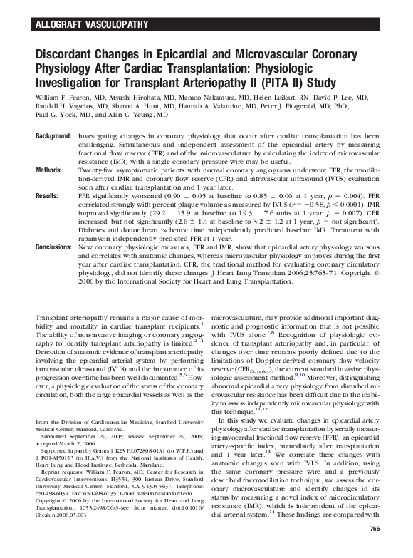 (PDF) Discordant Changes in Epicardial and Microvascular Coronary ...