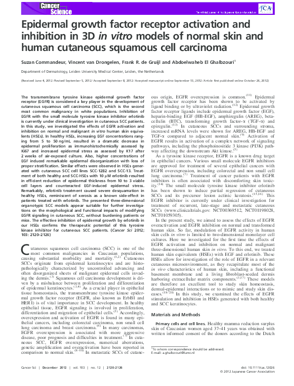 (PDF) Epidermal growth factor receptor activation and inhibition in 3D ...