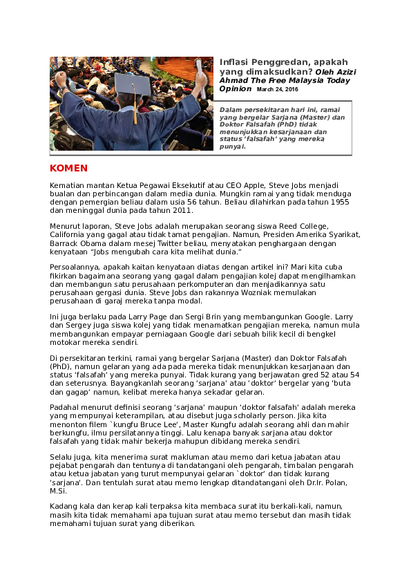 Doc Inflasi Penggredan Apakah Yang Dimaksudkan 2016 Azizi Ahmad Academia Edu
