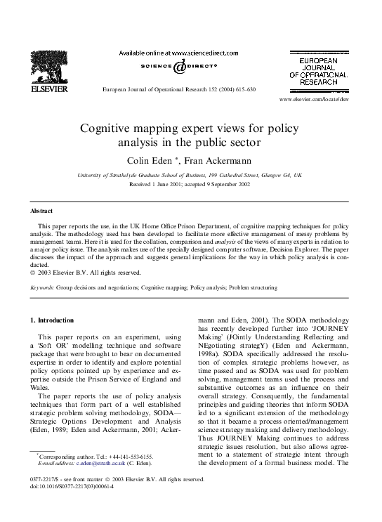 (PDF) Cognitive mapping expert views for policy analysis in the public ...